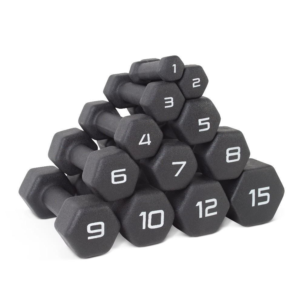Home Gym Fitness - 1lb Black Neoprene Dumbbell Pair Adjustable