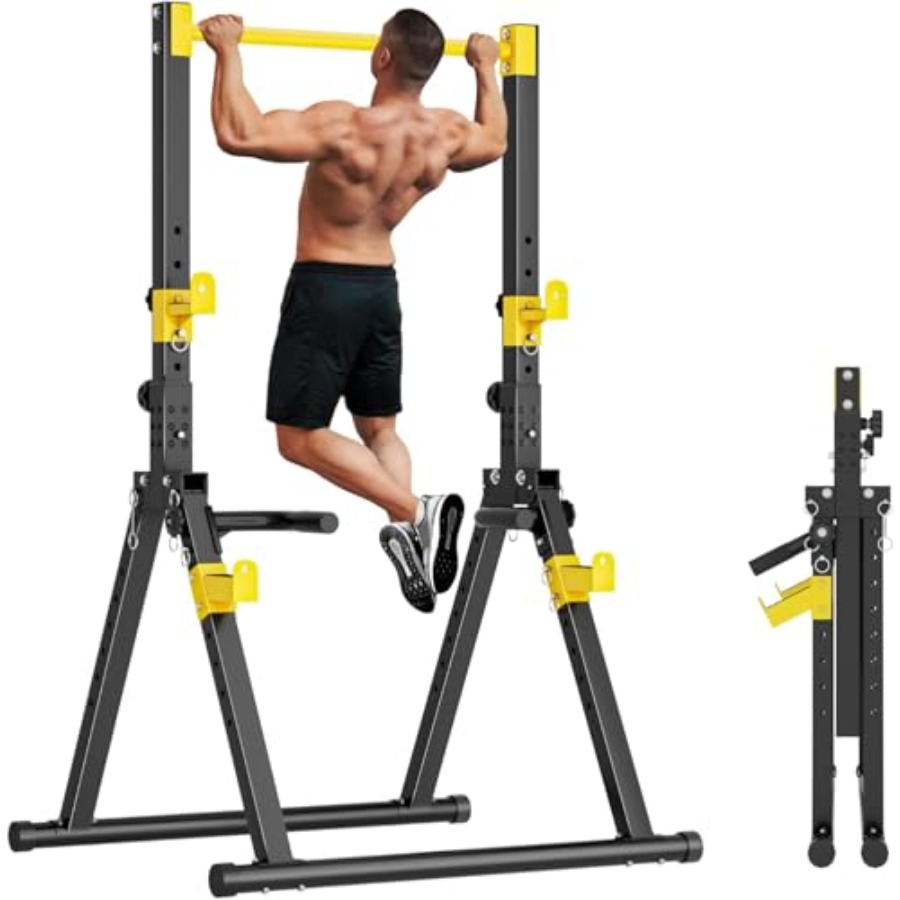 Home Gym Foldable - Home gym dip station pull-up bar: