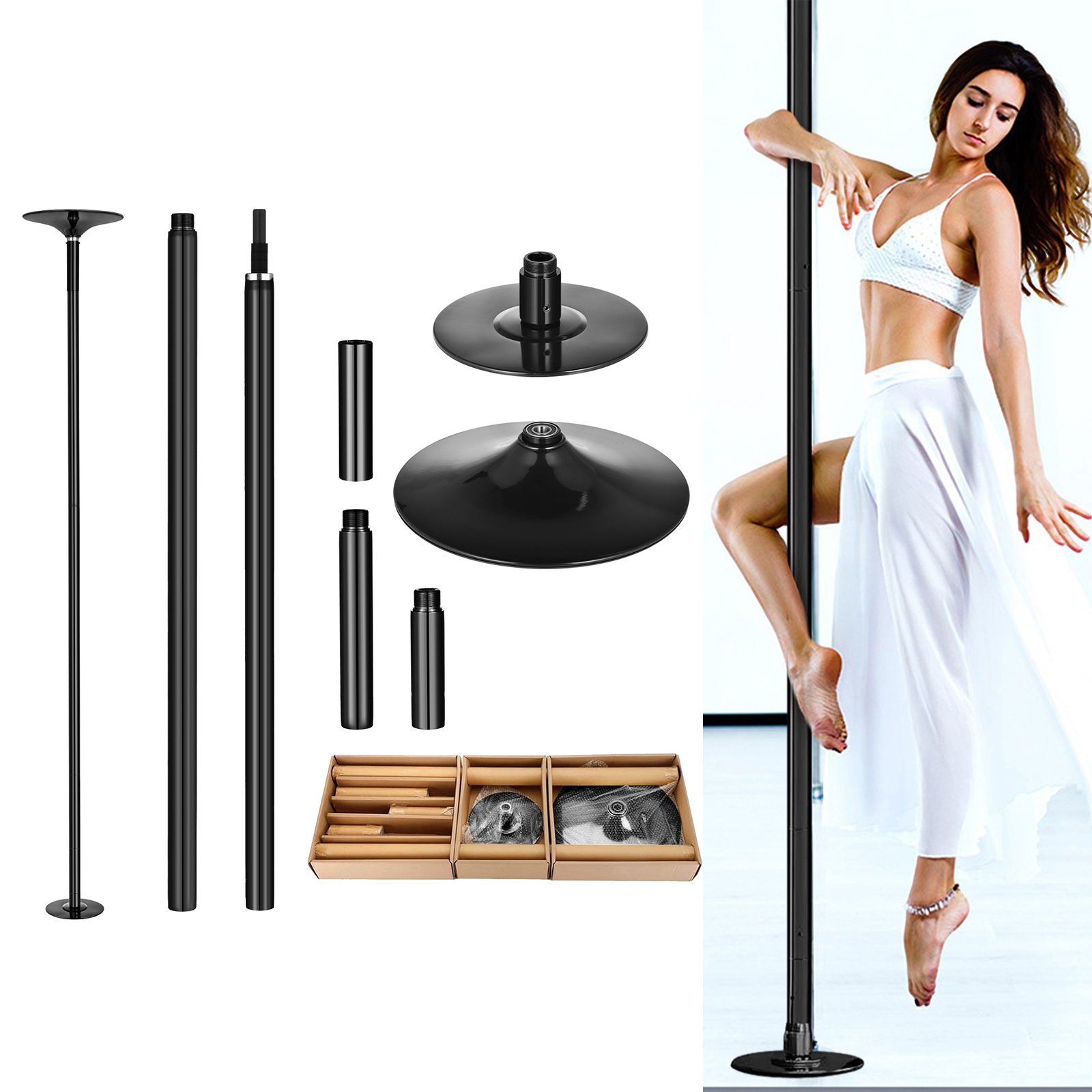 Home Gym No Equipment - Heavy Duty 45mm Dance Pole for