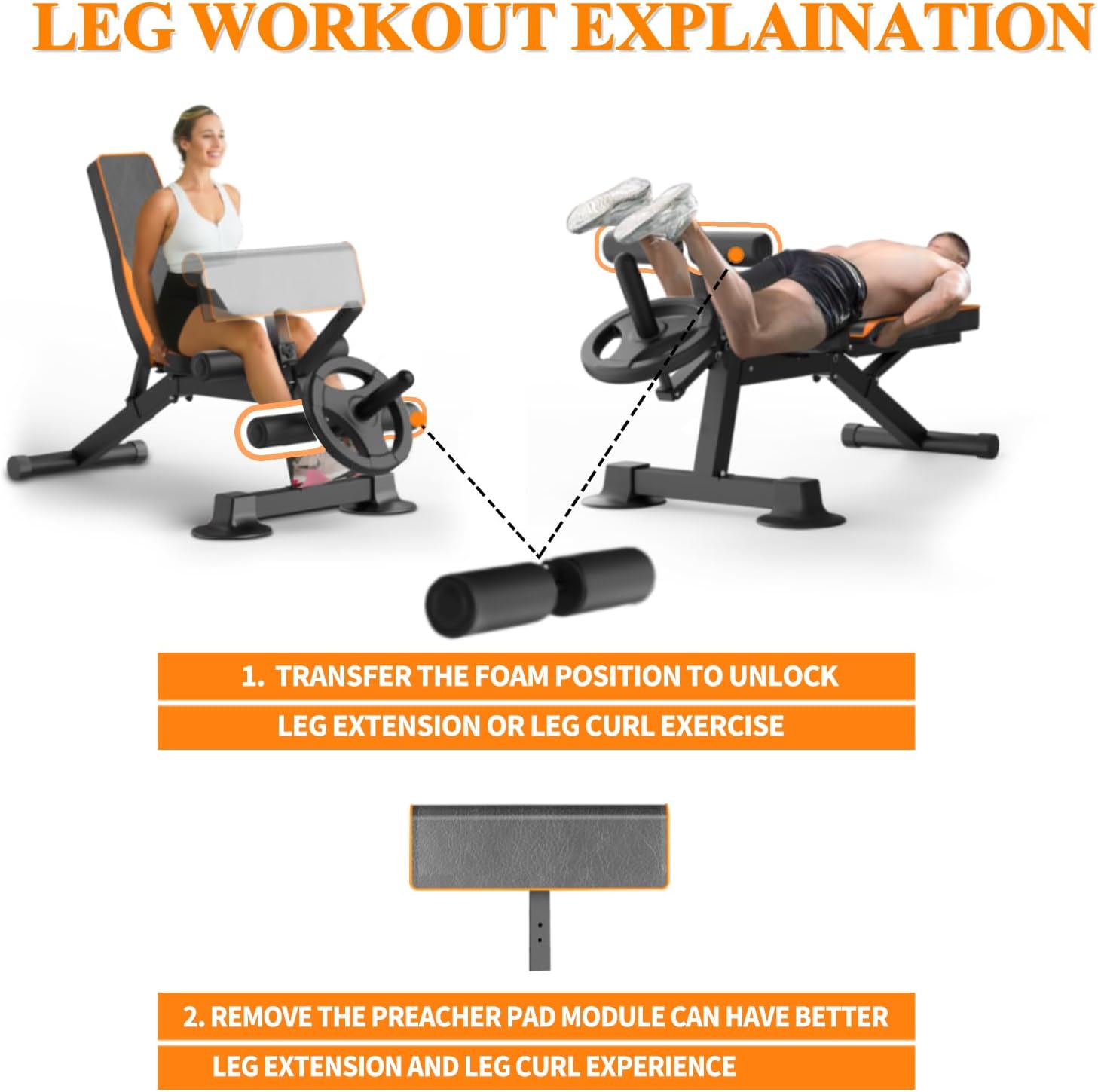 Adjustable Weight Bench Multi- - Home Gym Leg Extension Machine recensie en prijs