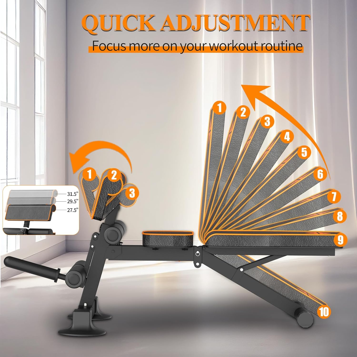 Adjustable Weight Bench Multi- - Home Gym Leg Extension Machine recensie en prijs
