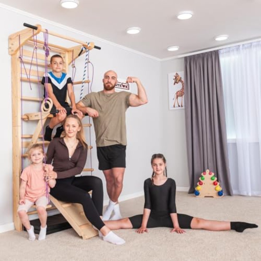 Swedish Ladder Wall Bars with  - Gymnastic Rings Wooden recensie en prijs