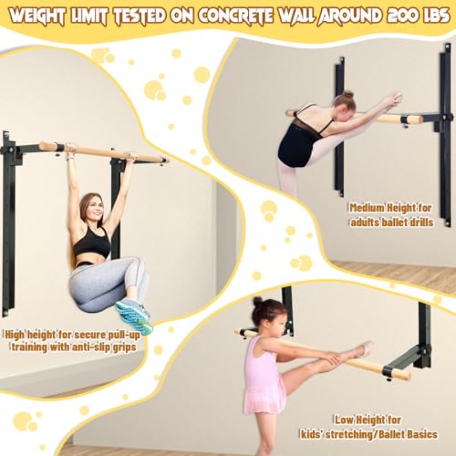 Wall Mounted Ballet Barre 4ft  - Home Gym Foldable recensie en prijs