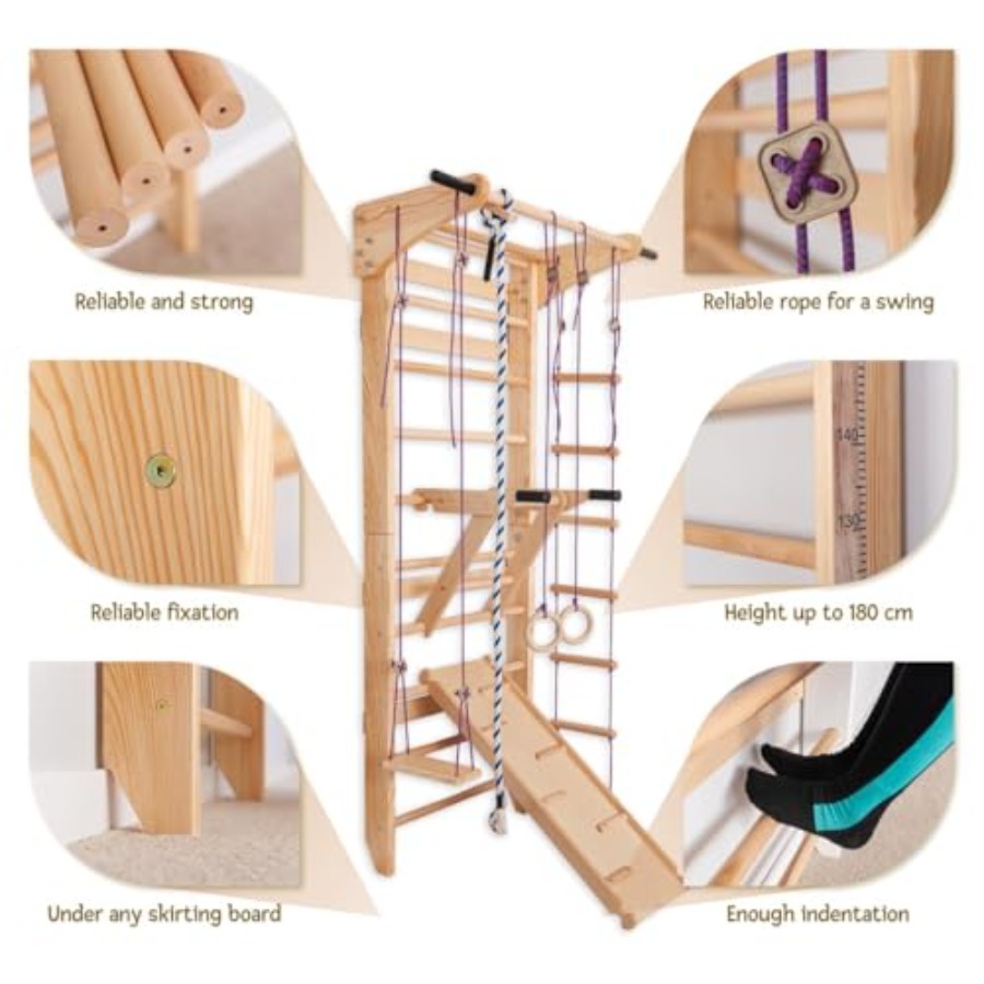 Swedish Ladder Wall Bars for h - Gymnastic Rings Wooden recensie en prijs
