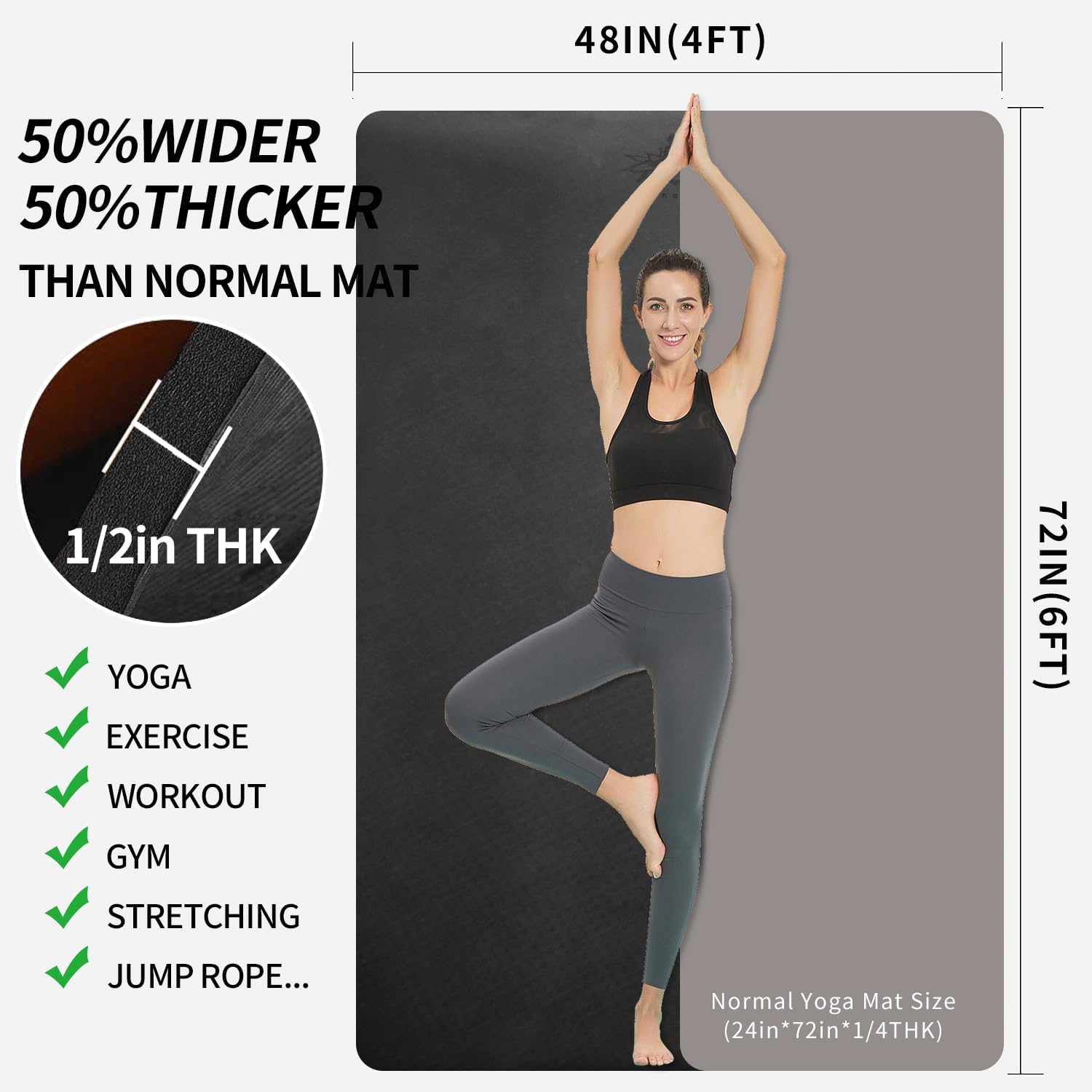 Extra Thick TPE Yoga Mat 6'x4' - Home Gym Yoga Mat recensie en prijs