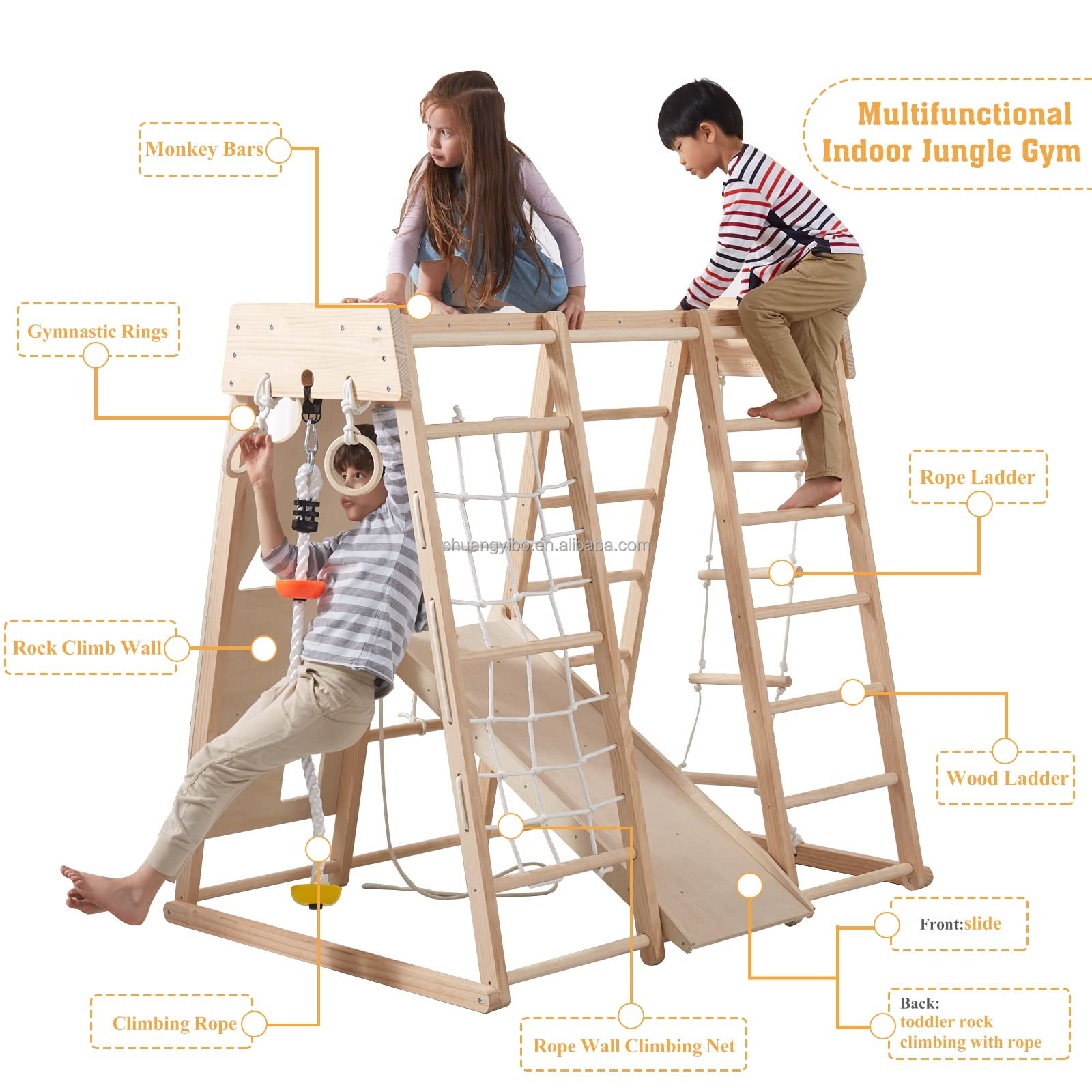 Indoor Playground Jungle Gym T - Gymnastic Rings Wooden recensie en prijs