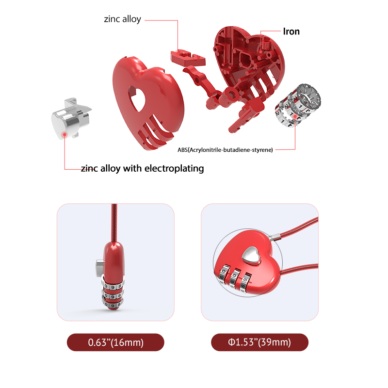 Heart Sheape Combination Lock  - Home Gym Compact recensie en prijs