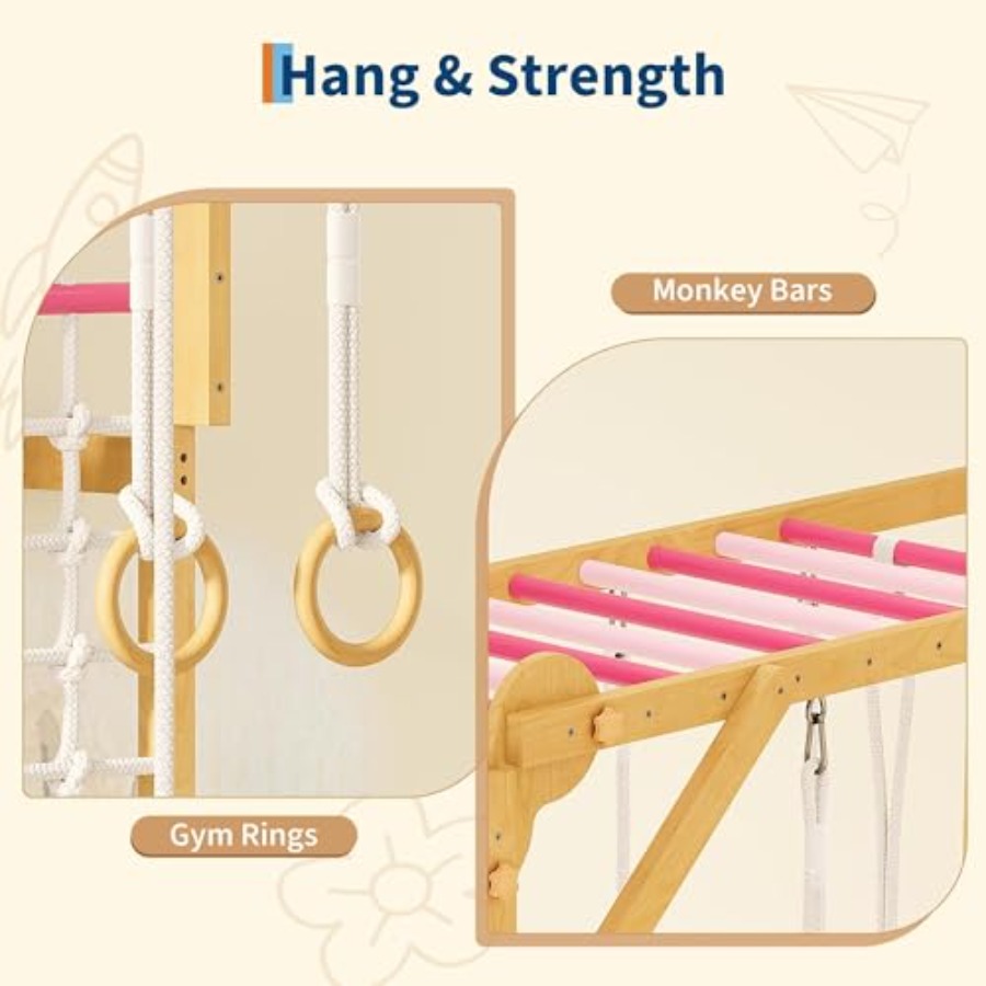 8-in-1 Indoor Jungle Gym for A - Gymnastic Rings Wooden recensie en prijs