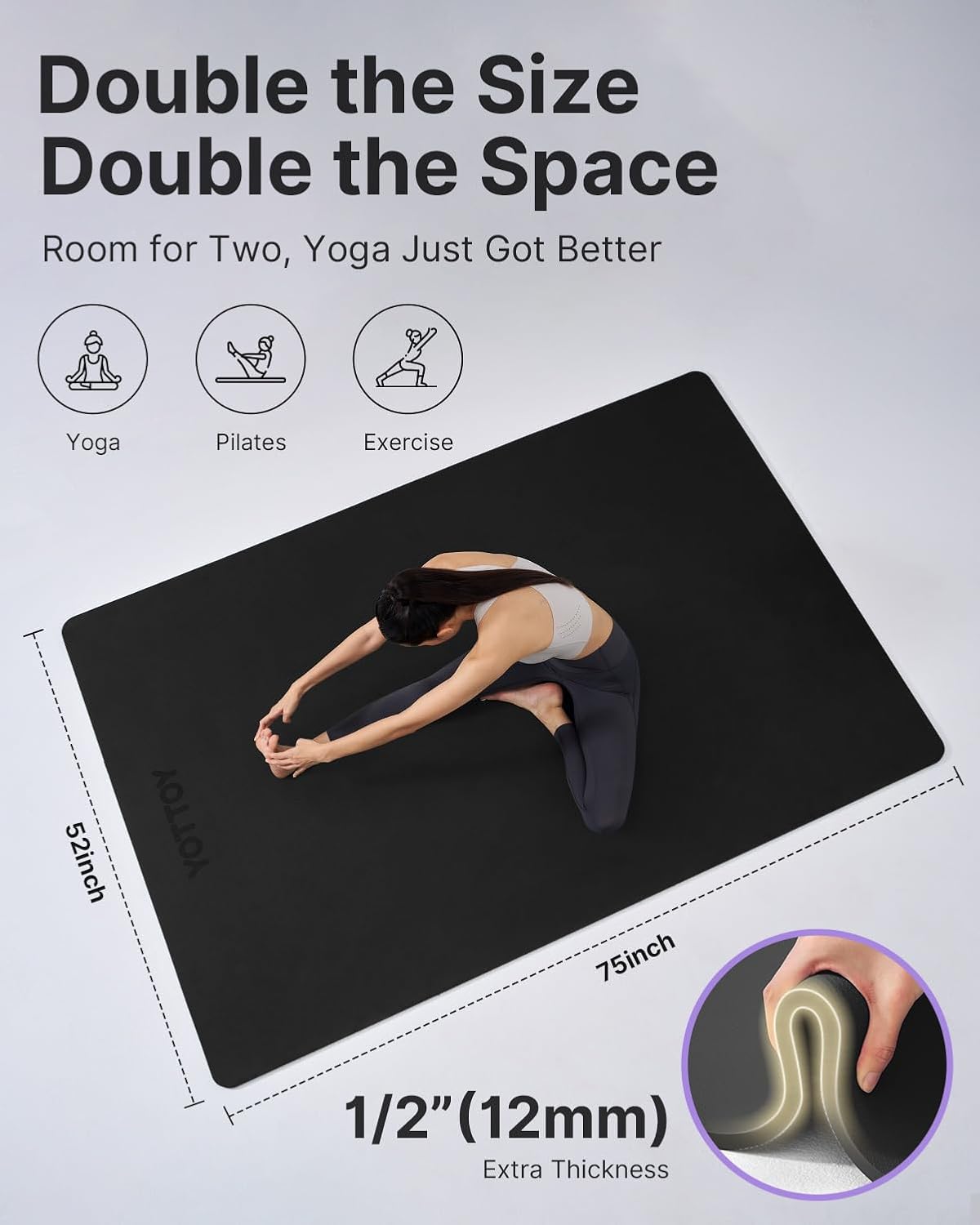 Large Yoga Mat 75x52x1/2in, Ex - Home Gym Yoga Mat recensie en prijs