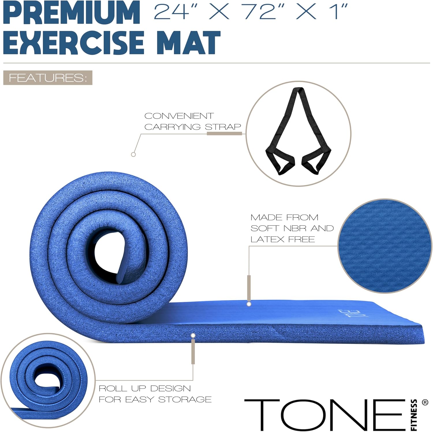 1-Inch Thick Yoga Mat, High-De - Home Gym Yoga Mat recensie en prijs
