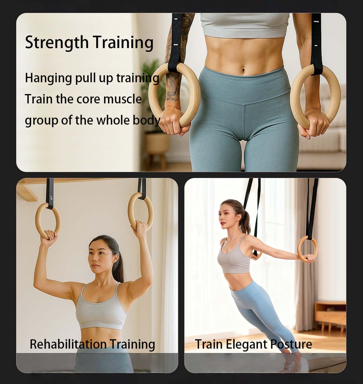 Adjustable Wood Gymnastics Rin - Gymnastic Rings Wooden recensie en prijs